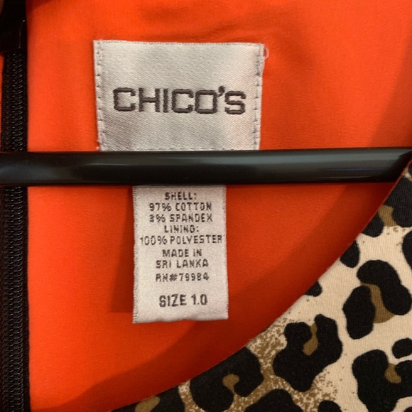 Chico’s Cheetah Sleeveless dress. Lined. Size 1.0/M. - Picture 3 of 9